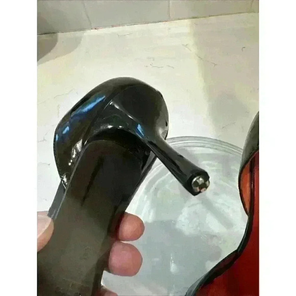 ST. JOHN COUTURE d'Orsay Brown Patent Leather Tweed Pumps/Heels 9 Made in Italy - Picture 9 of 16